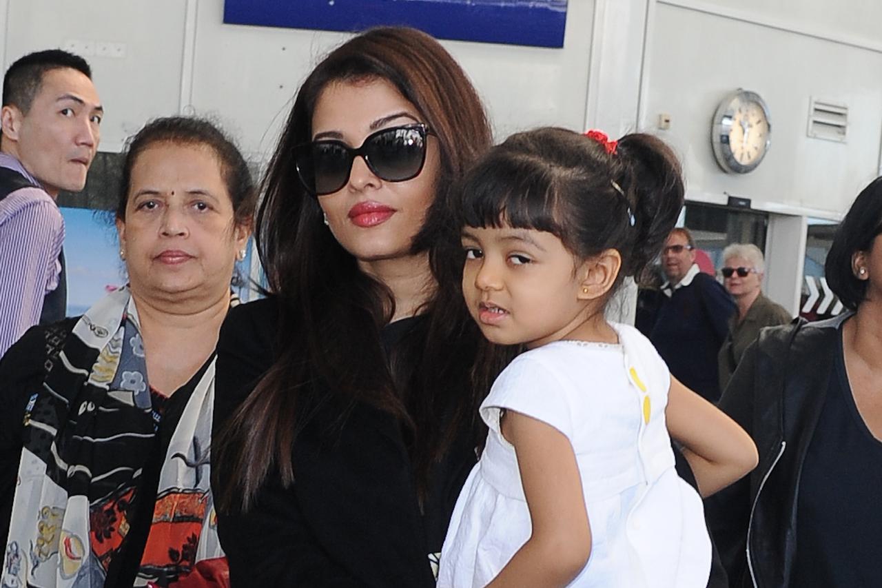 Aishwarya Rai Bachchan is seen arriving at Nice airport for the cannes film festival.