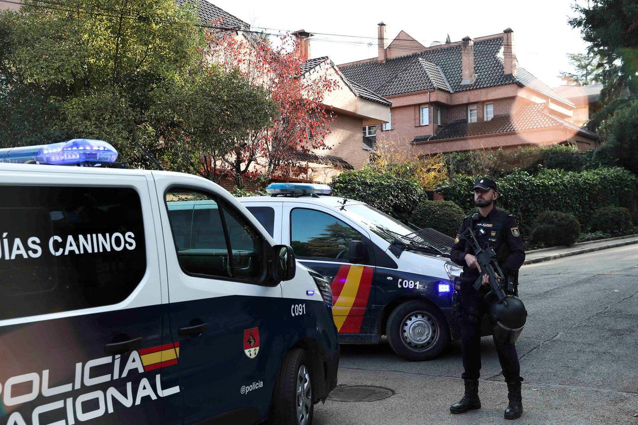 FILE PHOTO: Bloody package arrives at the Ukrainian embassy, in Madrid