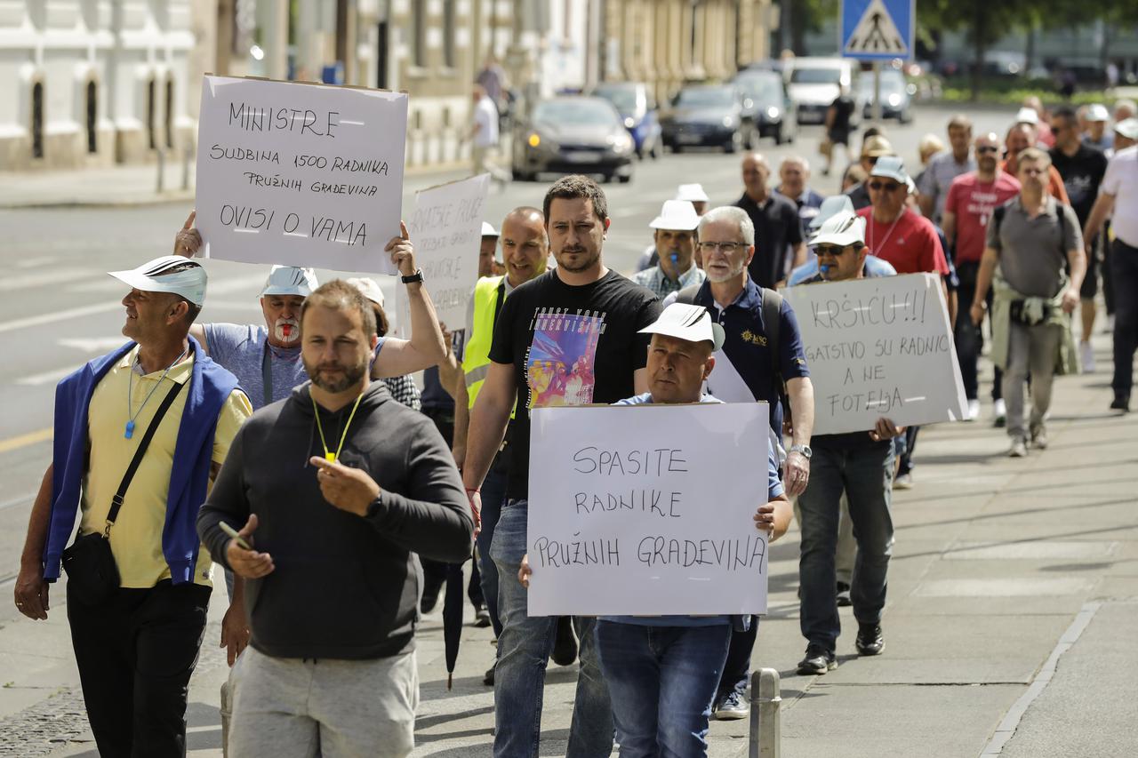 Zagreb: Prosvjed željezničara kako bi spasili radna mjesta i tvrtku za gradnju pruga