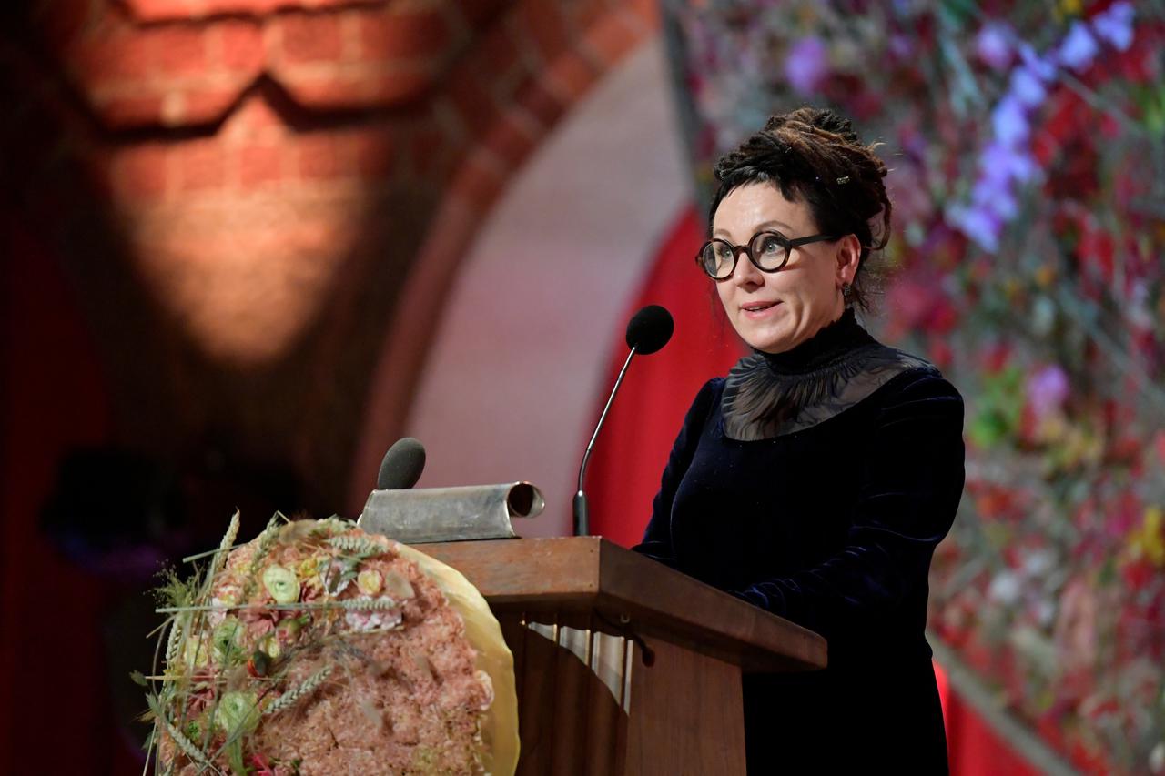 Olga Tokarczuk drži govor na dodjeli Nobelove nagrade