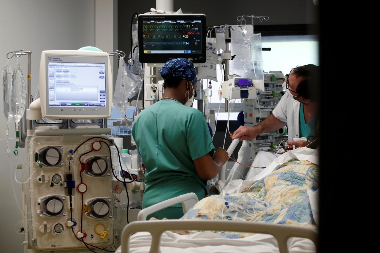 FILE PHOTO: Intensive care unit at the Centre Cardiologique du Nord private hospital in Saint-Denis near Paris