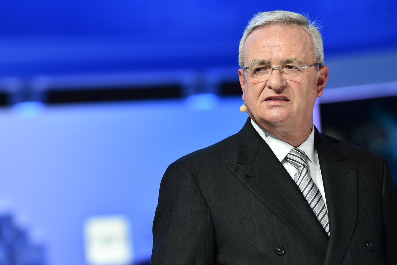 Volkswagen CEO?Martin Winterkorn on stage at the International Motor Show IAA in Frankfurt/Main, 17 September 2015. Around 1,000 exhibitors from 40 countries will present their latest products at the world's leading motor show, which will run from 17 to 2