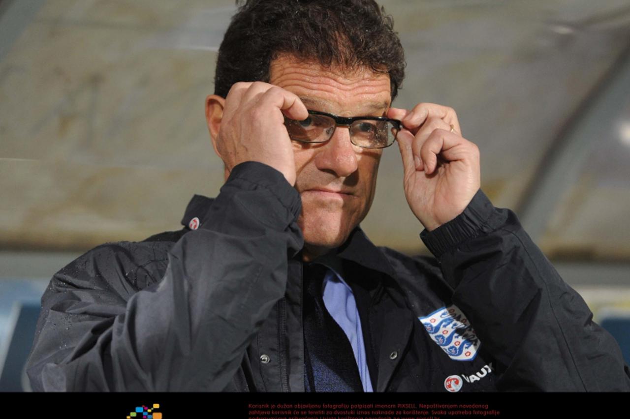 'England manager Fabio Capello during the Euro 2012 Group G Qualifying match at the City Stadium, Podgorica, Montenegro. Photo: Press Association/Pixsell'