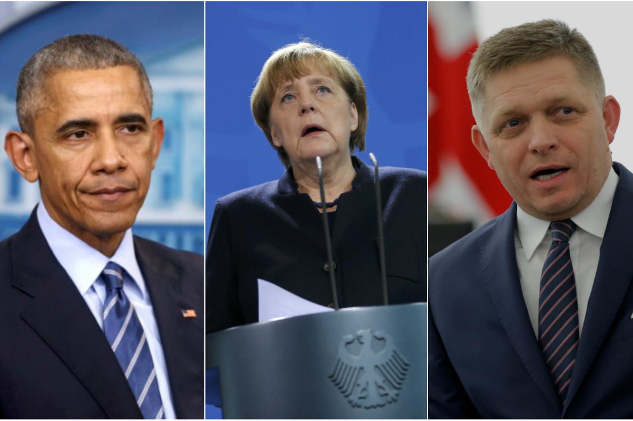 Barack Obama, Angela Merkel, Robert Fico