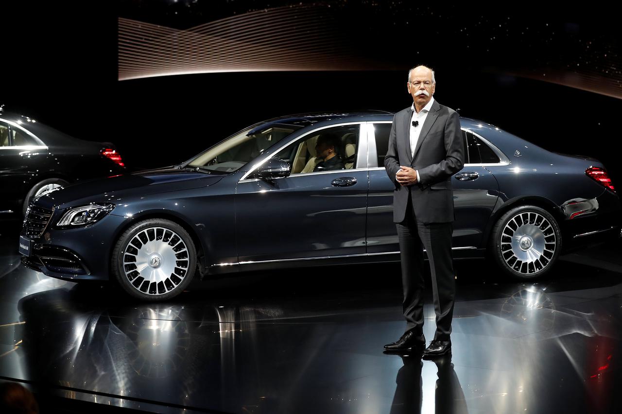 Daimler CEO Dieter Zetsche stands next to a new Mercedes Benz S680 ahead of the Shanghai Autoshow in Shanghai, China April 18, 2017. REUTERS/Aly Song