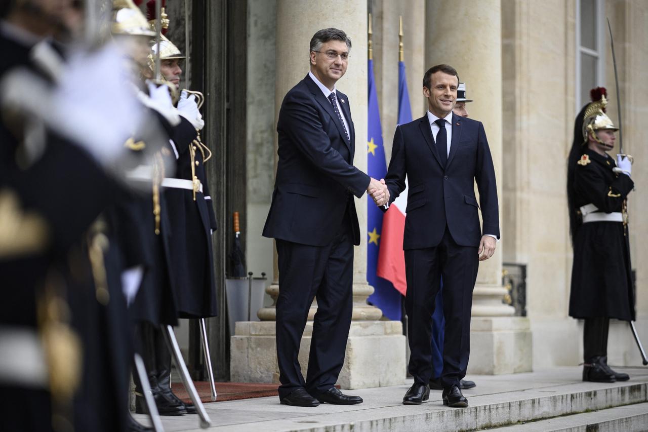 Emmanuel Macron Welcomes Croatian Prime Minister - Paris