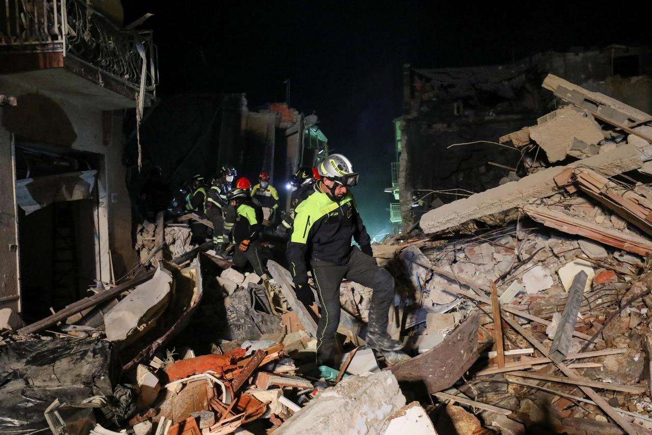 Search for missing residents after a four-storey building collapsed following a gas explosion, in Ravanusa