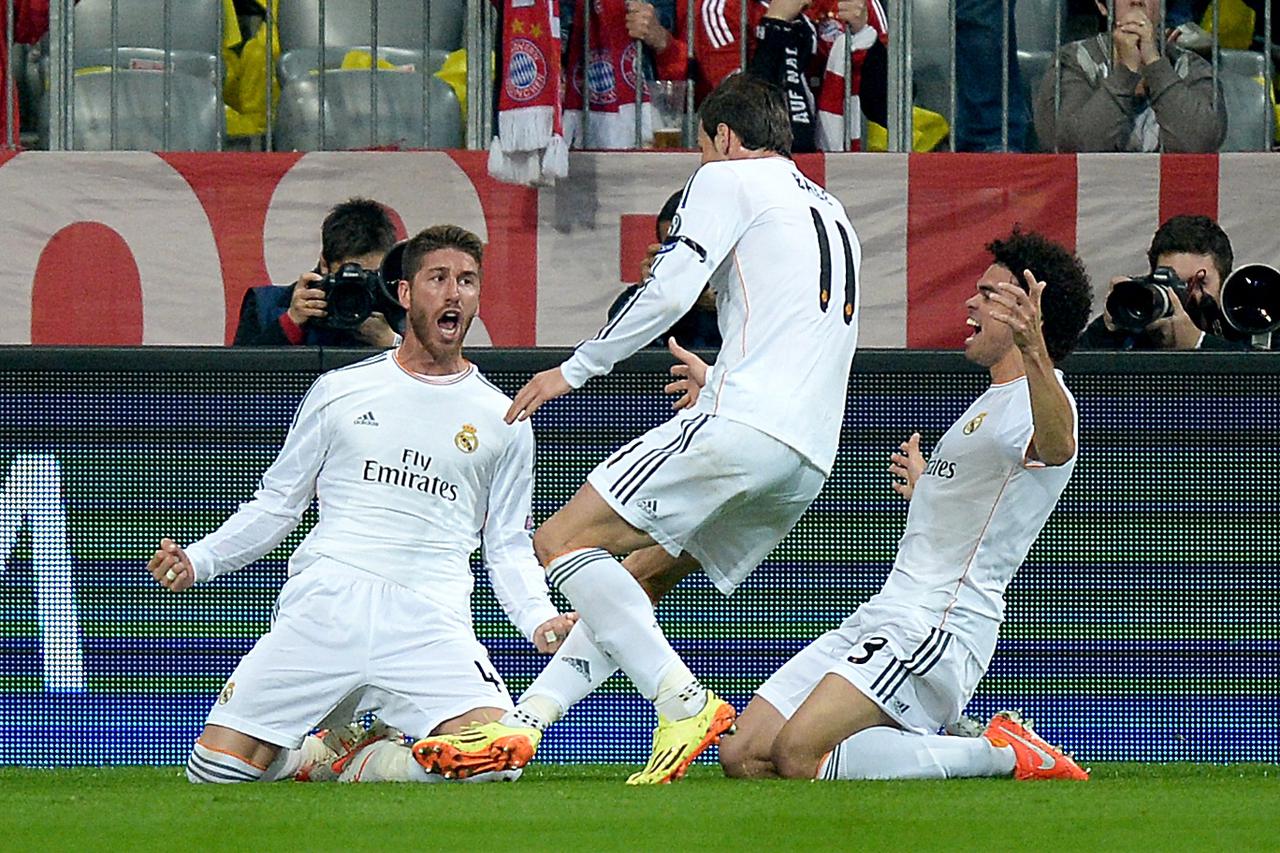 Soccer - UEFA Champions League - Bayern Munich v Real Madrid - Allianz ArenaReal Madrid's Sergio Ramos (left) celebrates scoring his side's first goal of the gameAndrew Matthews Photo: Press Association/PIXSELL