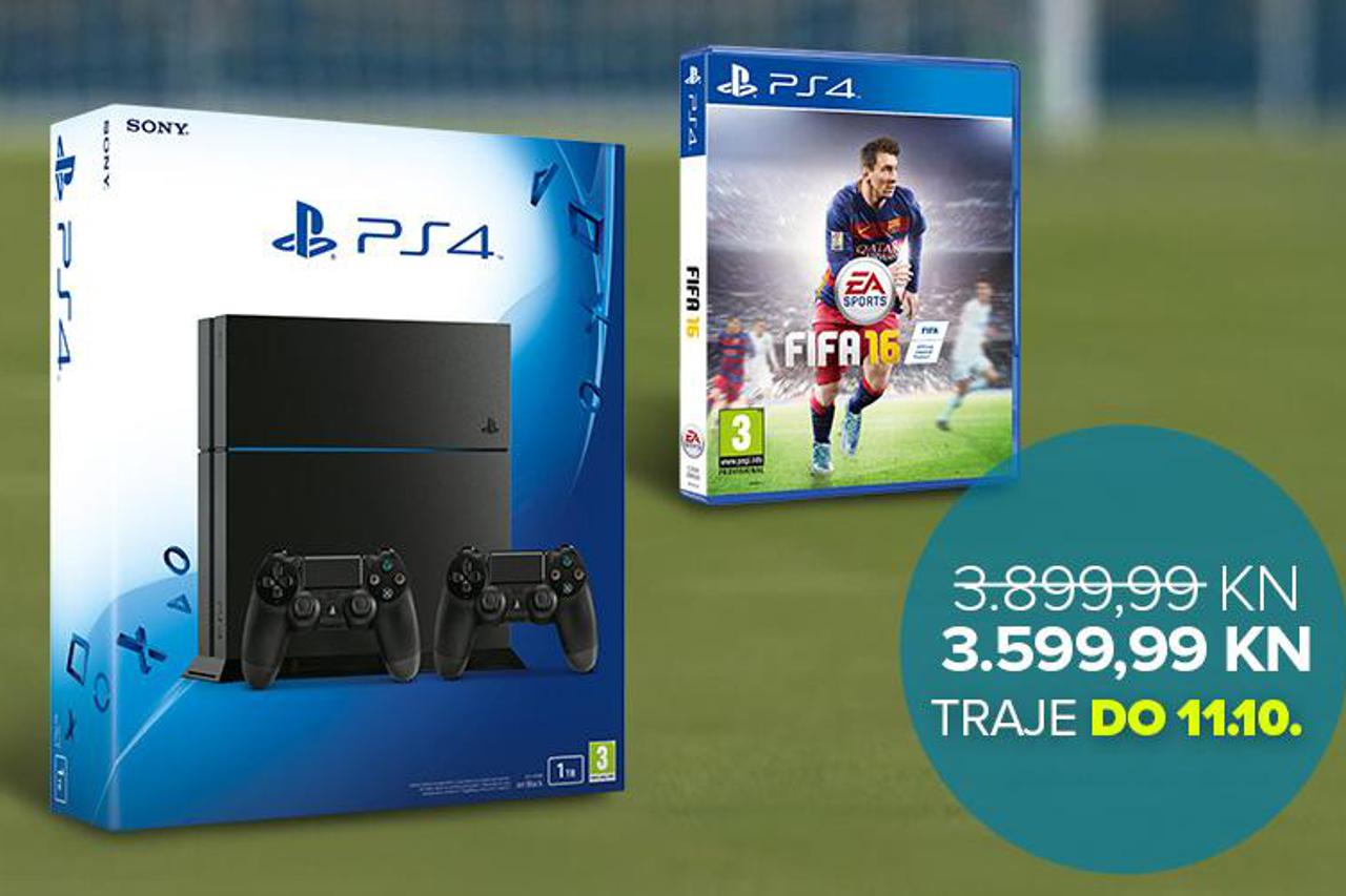 PS4 + dodatni kontroler + FIFA16 gratis