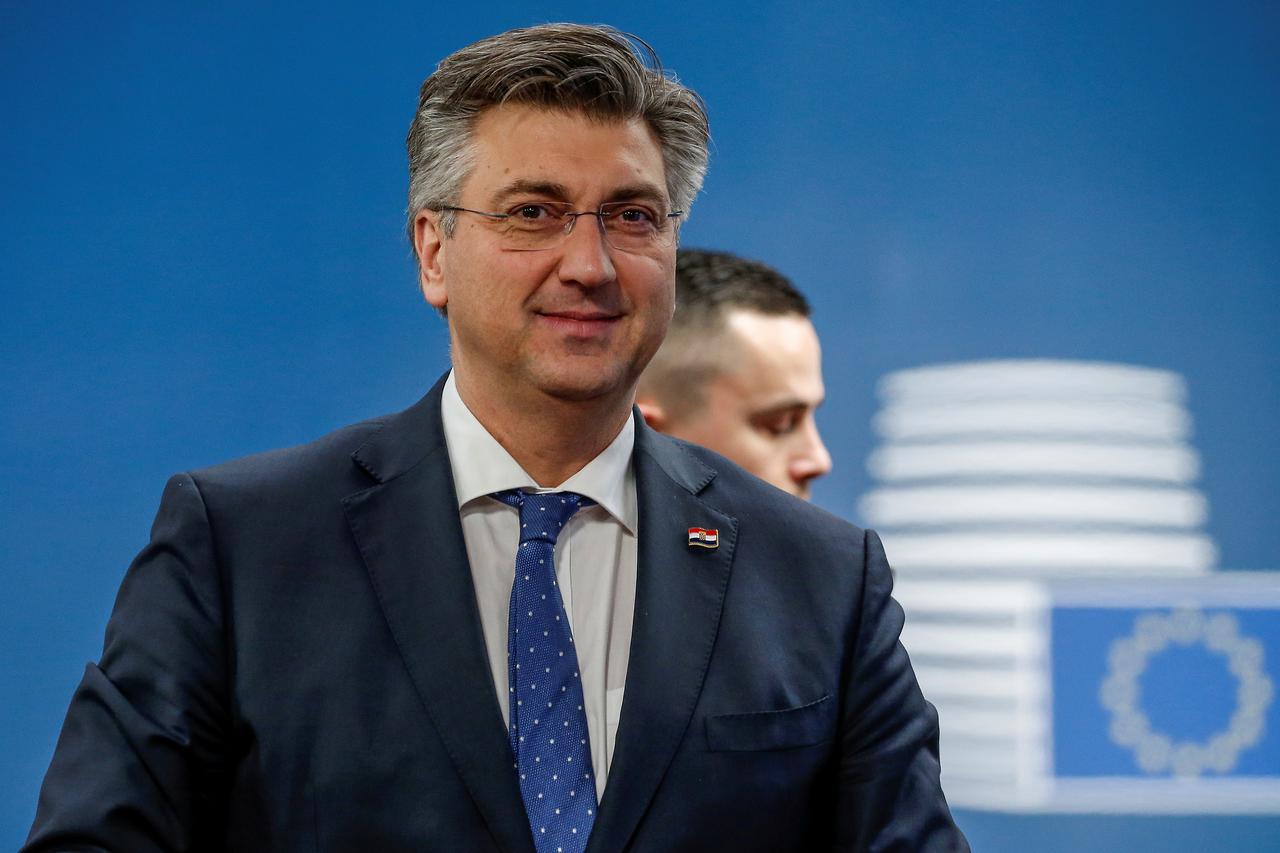 FILE PHOTO: Croatia's Prime Minister Andrej Plenkovic arrives for the a special European council on budget in Brussels, Belgium February 20,