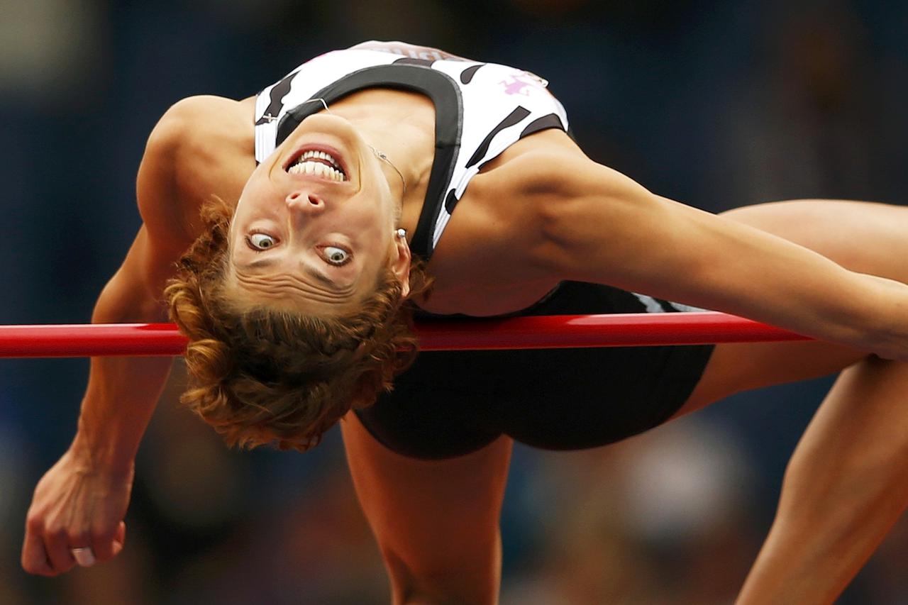 Blanka Vlasic of Croatia competes in the women's high jump during the IAAF Diamond League athletics meeting at Hampden Park in Glasgow, July 12, 2014.  REUTERS/Phil Noble (BRITAIN  - Tags: SPORT ATHLETICS)