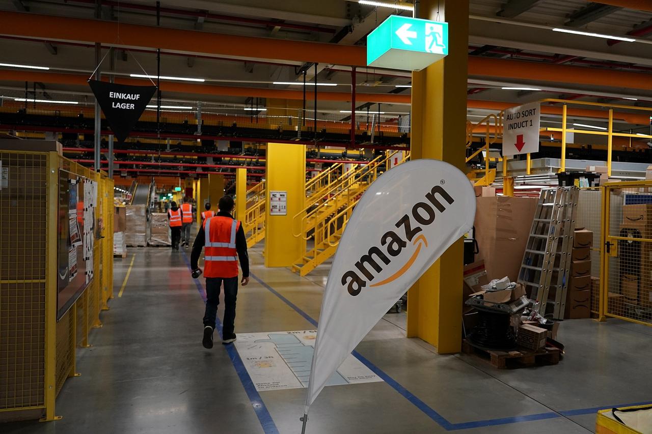 Amazon logistics center on Prime Day