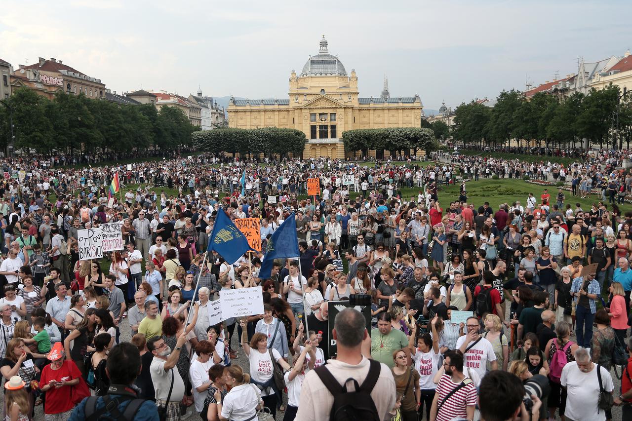 Zagreb: Prosvjednici došli do Trga kralja Tomislava