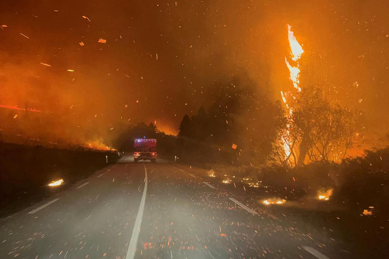 Wildfire in the Monts d'Arree in Brittany