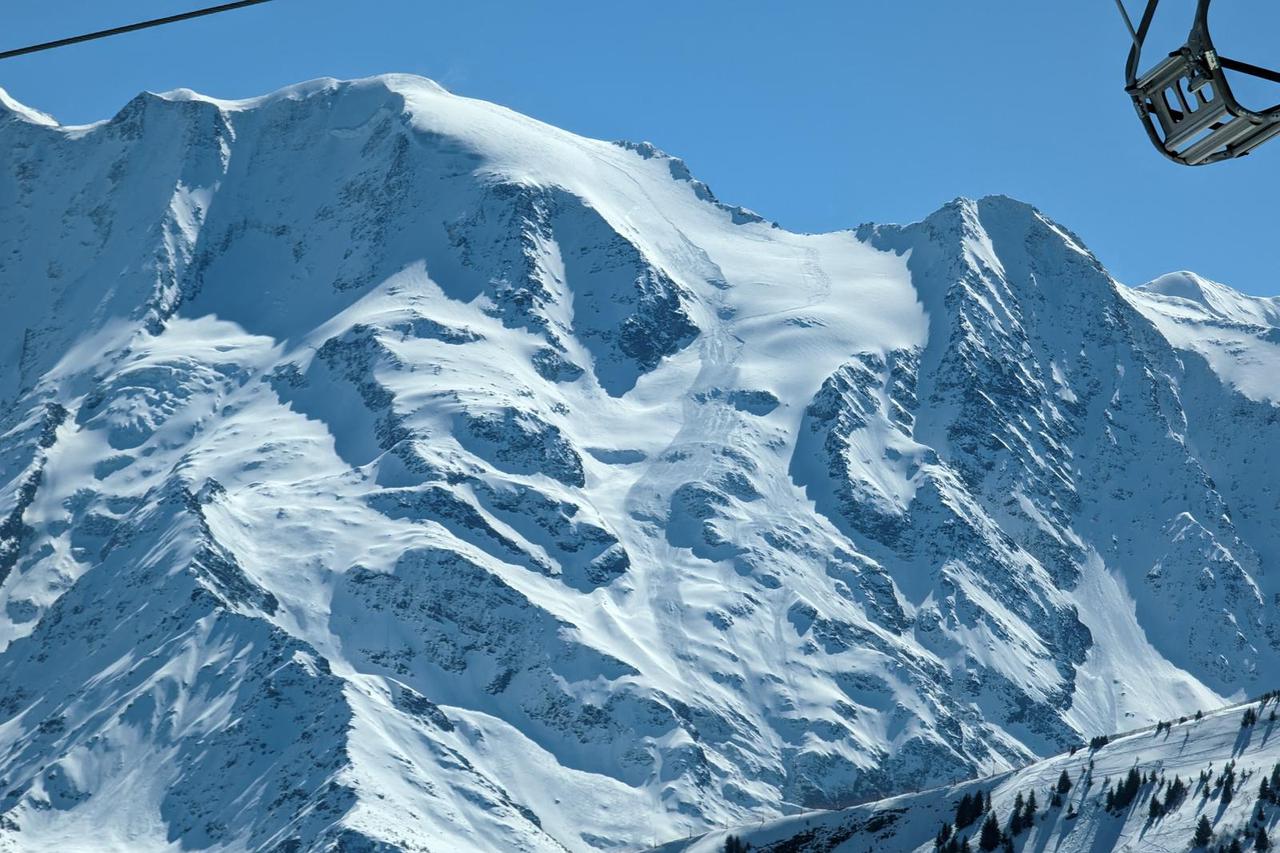 General view shows the aftermath of an avalanche near the Armancette glacier, in the French Alps