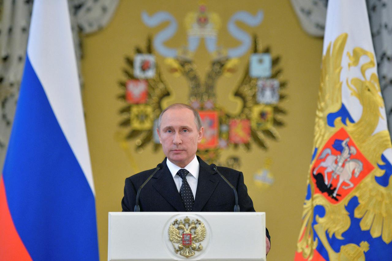 FILE PHOTO: Russian President Putin honours graduates of military academies in Moscow
