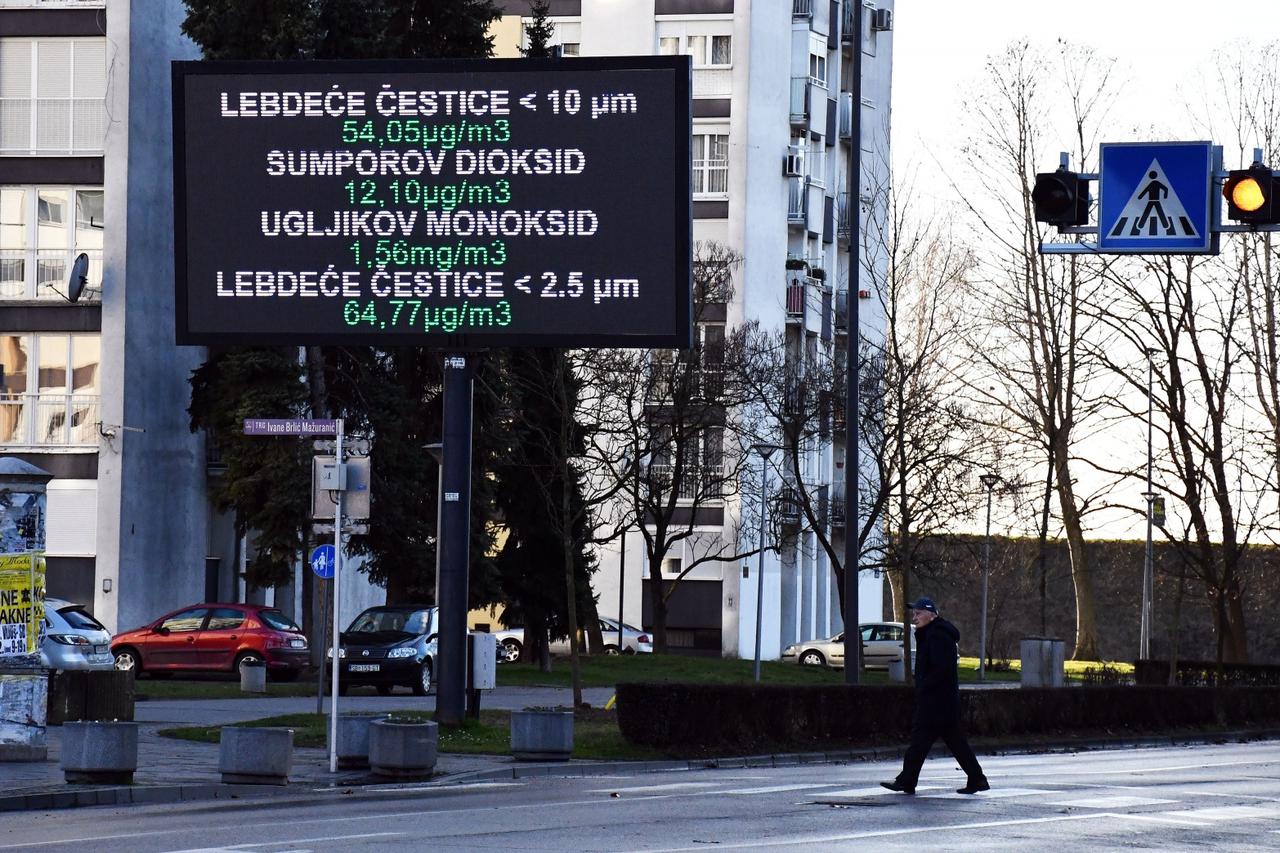Slavonski Brod: Ekran koji prikazuje kvalitetu zraka u gradu