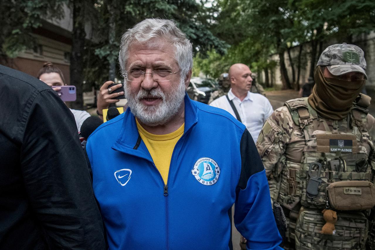 FILE PHOTO: Ukrainian business tycoon and billionaire Kolomoisky arrives at court in Kyiv