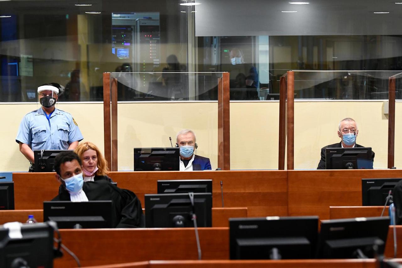 Former head of Serbia's state security service Jovica Stanisic and Franko "Frenki" Simatovic appear in court, in the Hague