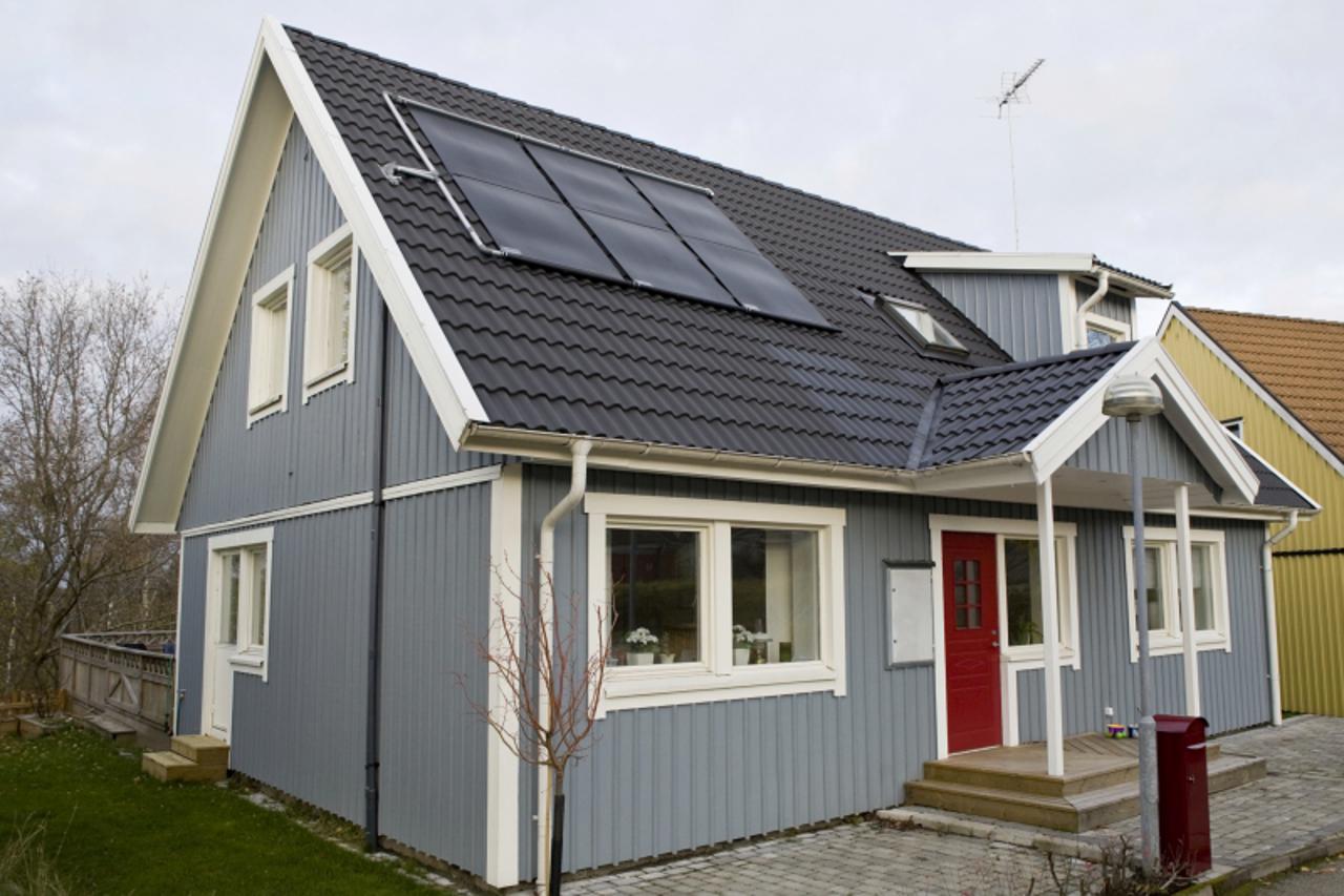 'Swedish middle class home with solar powered heating'