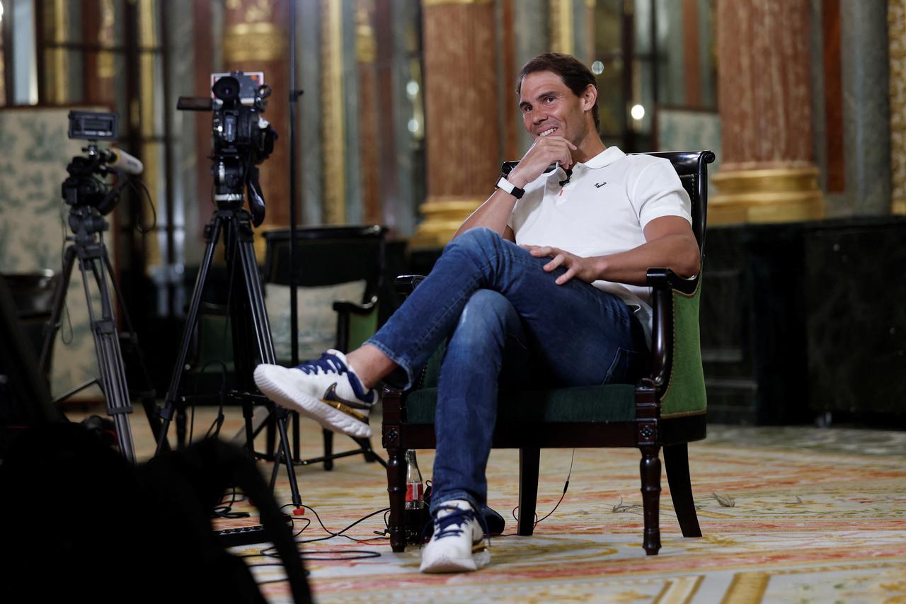 Spain's Rafael Nadal during an interview after winning the men's singles French Open title in Paris