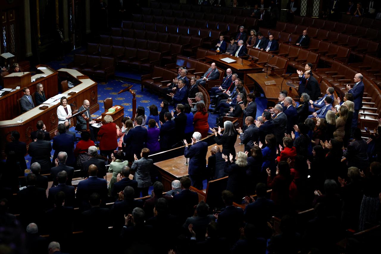 U.S. House Speaker Nancy Pelosi discusses future plans on Capitol Hill in Washington