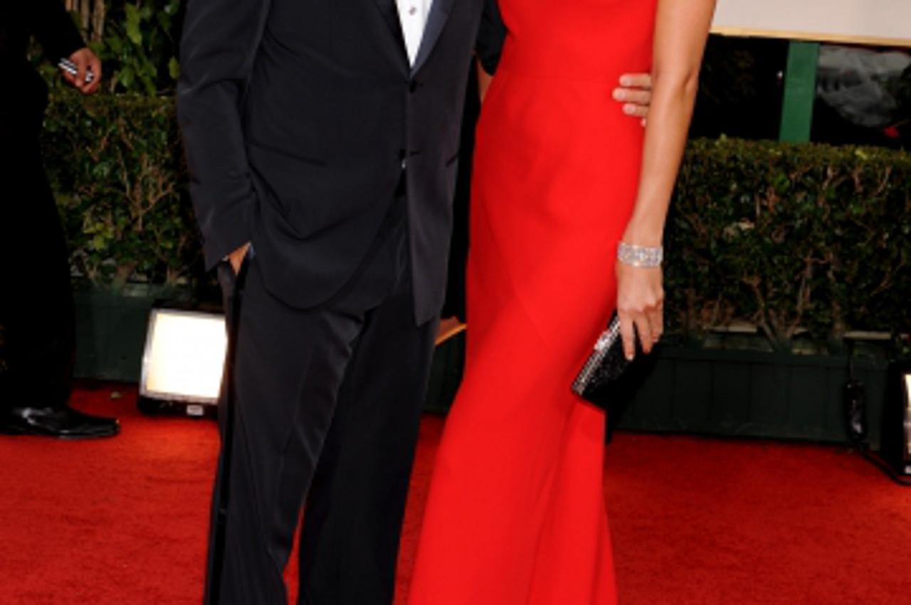 'George Clooney and Stacy Keibler  at the 69th Annual Golden Globe Awards Ceremony, held at the Beverly Hilton Hotel in Los Angeles, CA on January 15, 2011. Photo: Press Association/Pixsell'