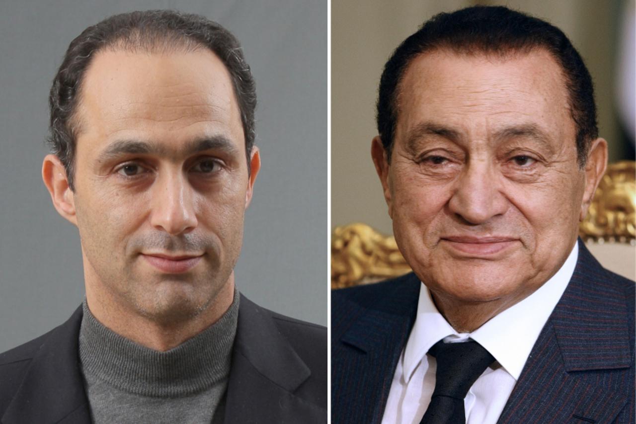 'A combo of two pictures shows on the (L) Gamal Mubarak, son of Egyptian President Hosni Mubarak, posing at the AFP photo studio on January 26, 2008 during the World Economic Forum in Davos, and (R) E