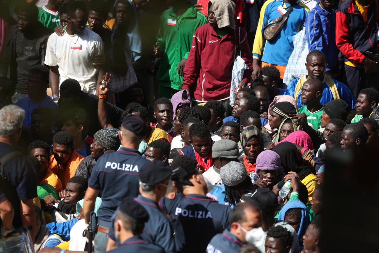 Migrants in Lampedusa