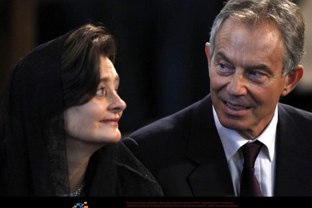 'Former British Prime Minister Tony Blair and wife Cherie, during a Mass presided over by Pope Benedict XVI at Westminster Cathedral in central London. Photo: Press Association/Pixsell'