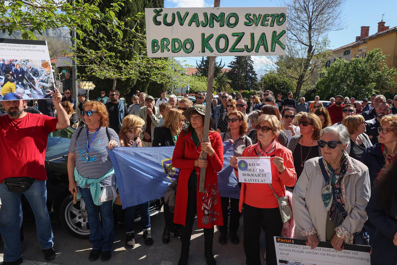 Kaštel Sućurac: Prosvjed protiv tunela kroz Kozjak i gradnje nove prometnice