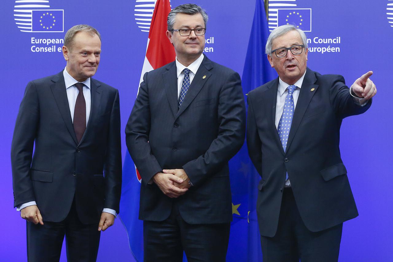 Donald Tusk, Tihomir Orešković i Jean-Claude Juncker