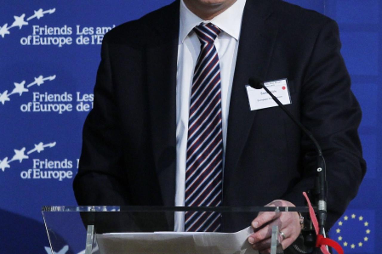 'European Enlargement Commissioner Stefan Fule delivers a speech at the European Policy Summit \\u0093Beating the Balkans blues\\u0094 in Brussels December 9, 2010.    REUTERS/Francois Lenoir    (BELG