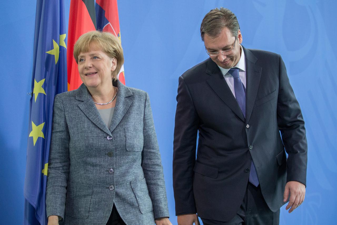 Kancelarka Angela Merkel i srbijanski premijer Aleksandar Vučić