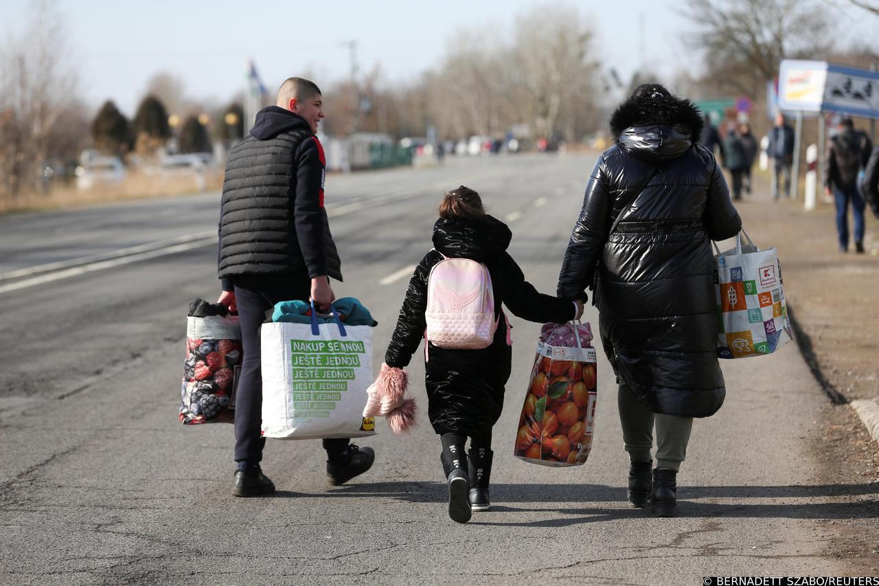 Refugees fleeing from Ukraine arrive in Hungary
