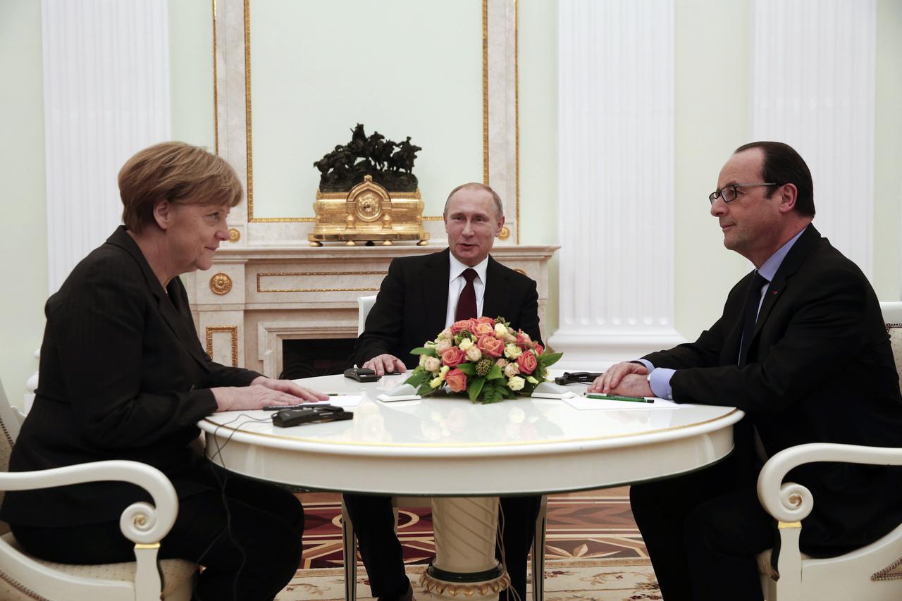Angela Merkel, François Hollande, Vladimir Putin