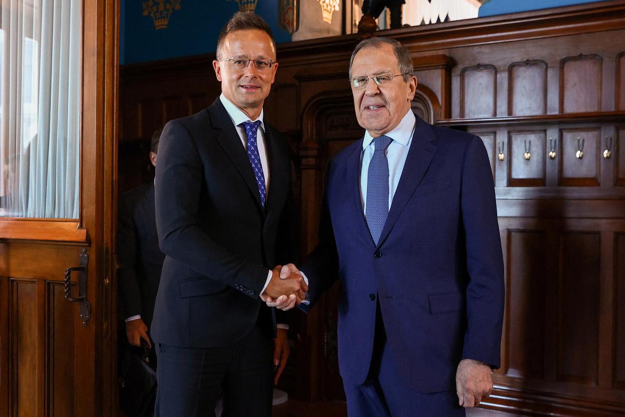 Russian Foreign Minister Sergei Lavrov meets with his Hungarian counterpart Peter Szijjarto in Moscow