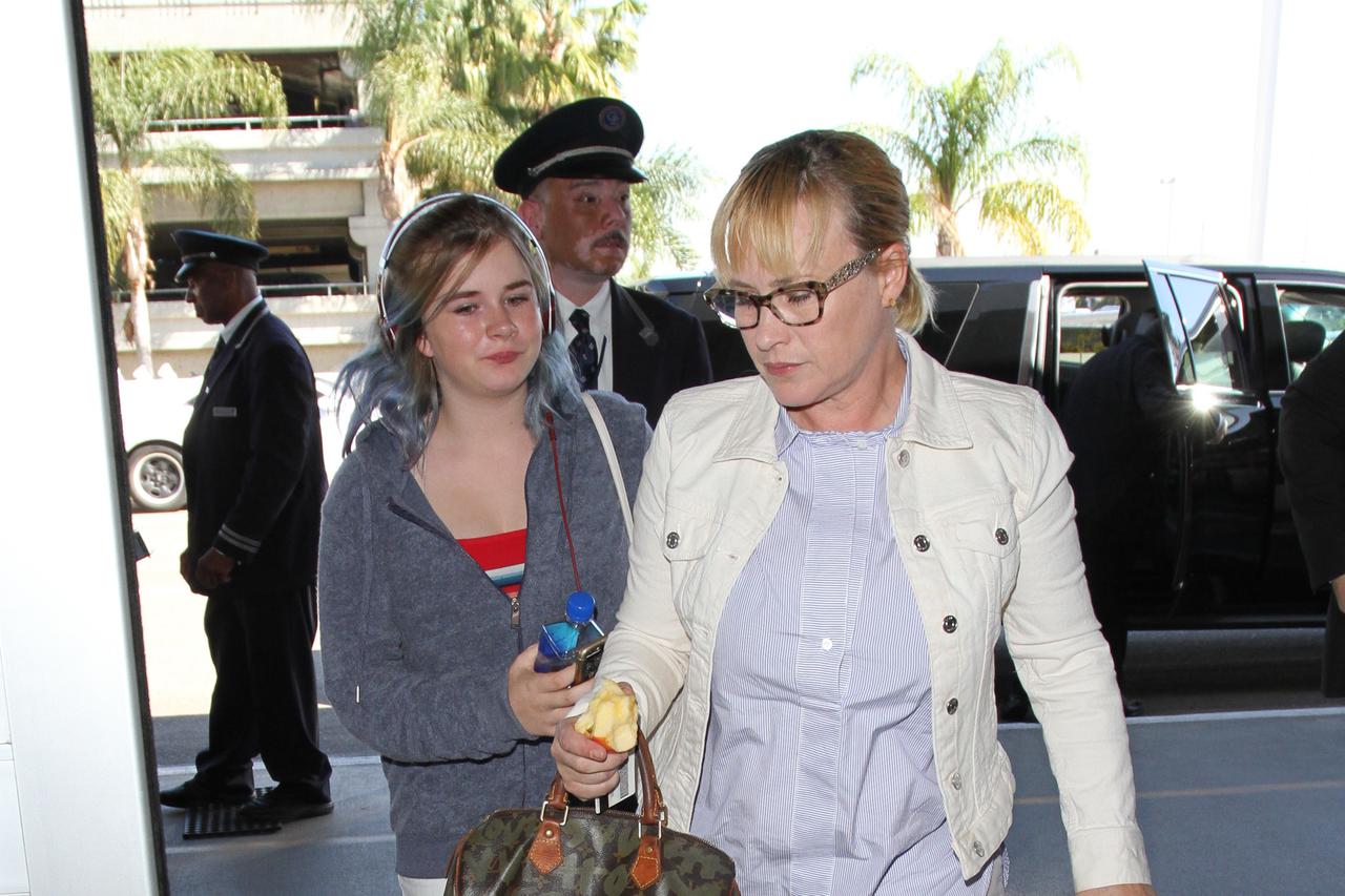 Patricia Arquette and daughter at LAX