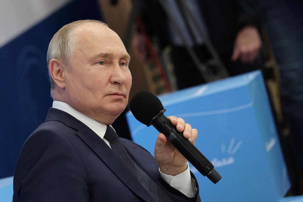 Russian President Vladimir Putin holds the Talking of What Matters open lesson in Solnechnogorsk