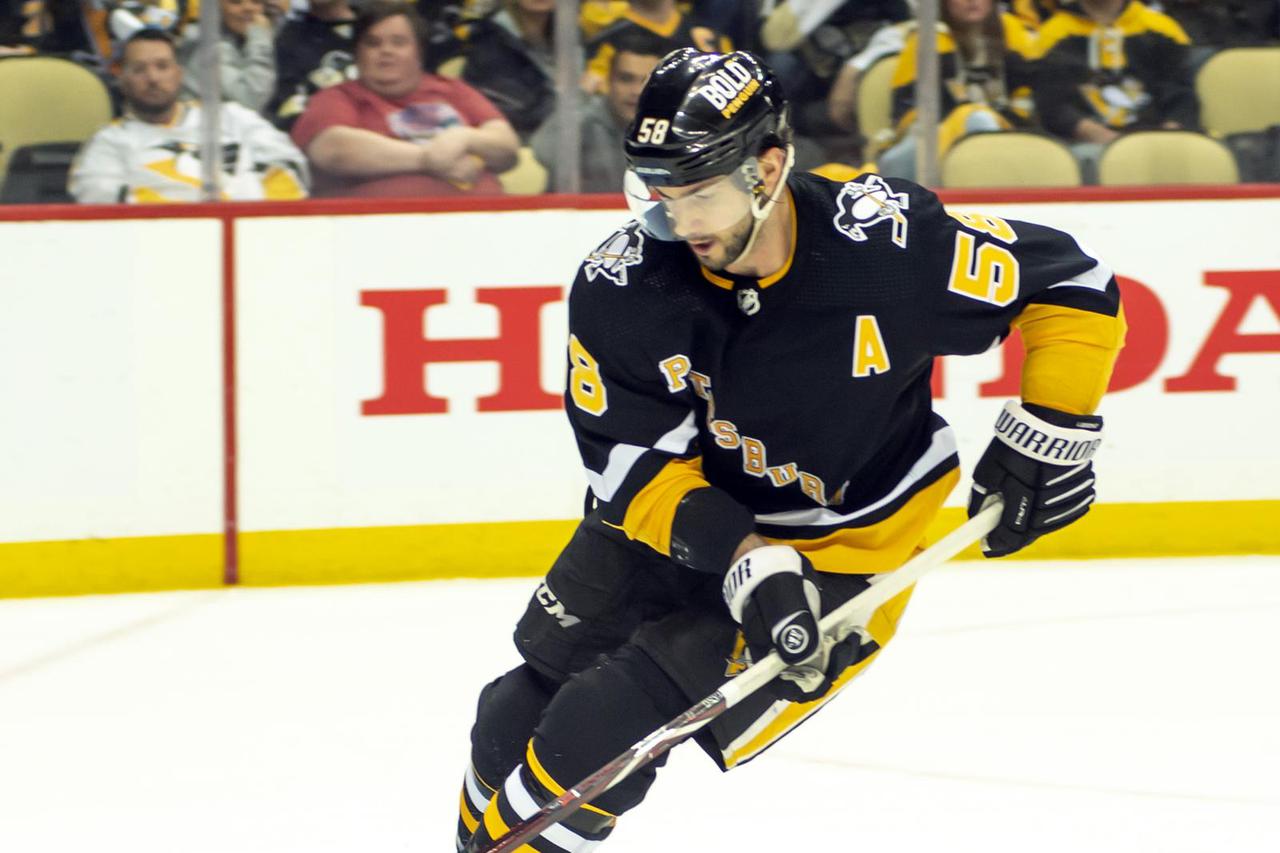 Penguins Kris Letang Stops Empty Net Goal in Pittsburgh