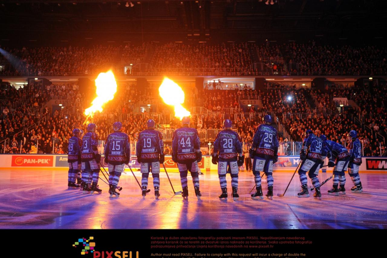 '22.01.2012., Zagreb - Arena Zagreb, Zagreb - Arena Ice Fever, KHL Medvescak - IWEST Black Wings Linz. Photo: Daniel Kasap/PIXSELL'