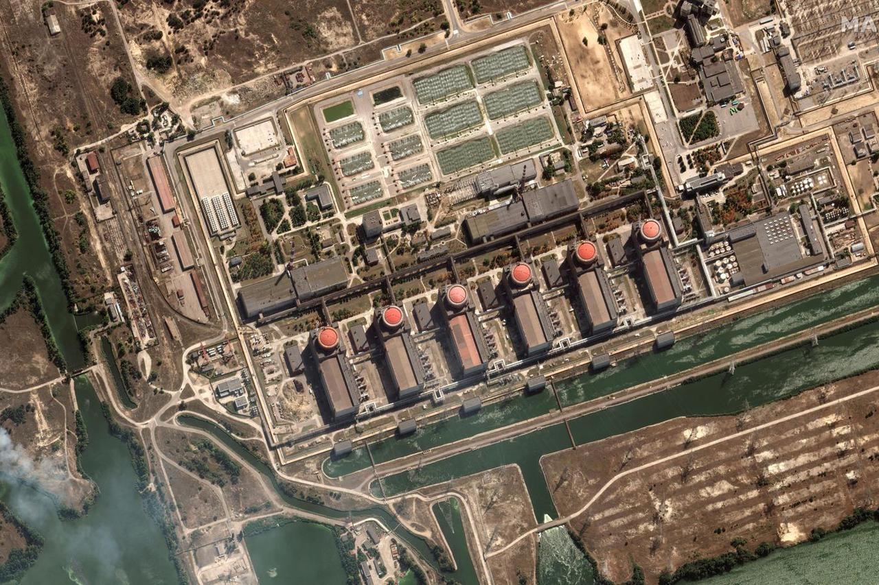 FILE PHOTO: A satellite imagery shows closer view of reactors at Zaporizhzhia nuclear power plant