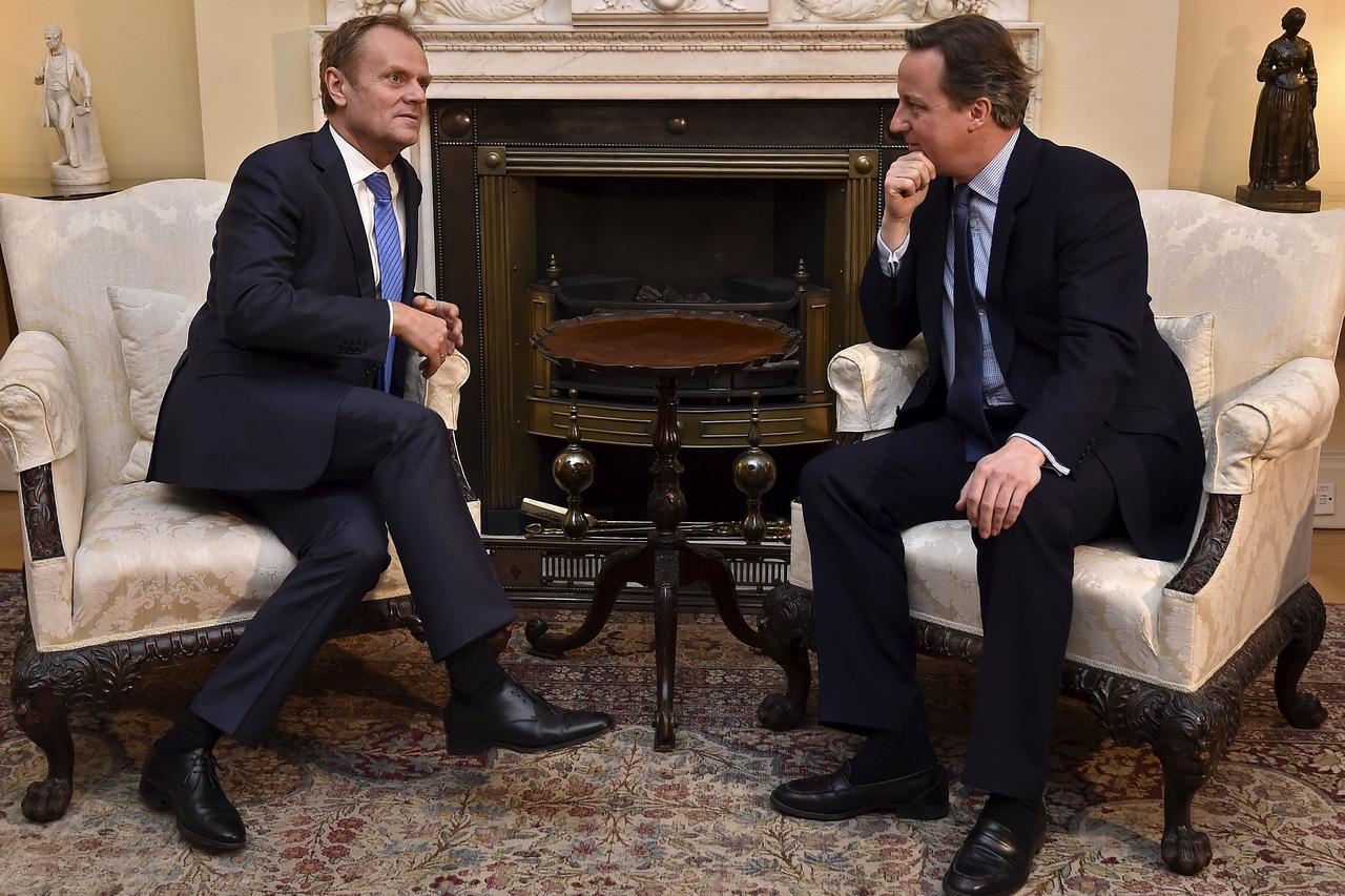 Šef Europskog vijeća D. Tusk i britanski premijer D. Cameron