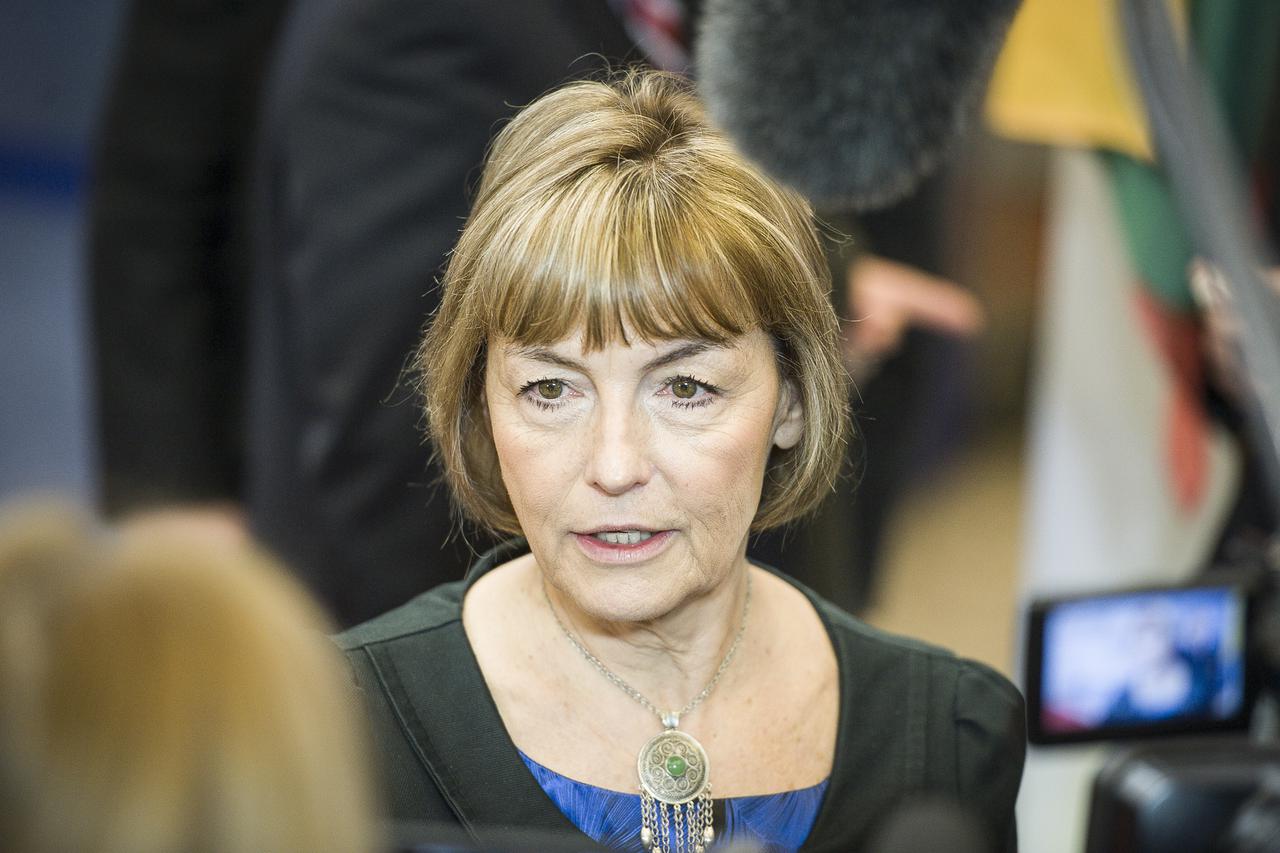 Croatian Minister of Foreign Affairs Ms Vesna Pusic prior to the FAC the EU Foreign Ministers Council at European Council headquarters  in Brussels, Belgium on 15.12.2014. European Union heads of diplomacy will discuss Ukraine, Iraq, Libia, Syria and West