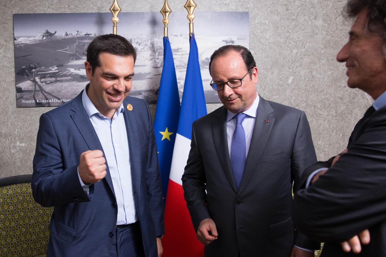 Francois Hollande, Alexis Tsipras Jack Lang