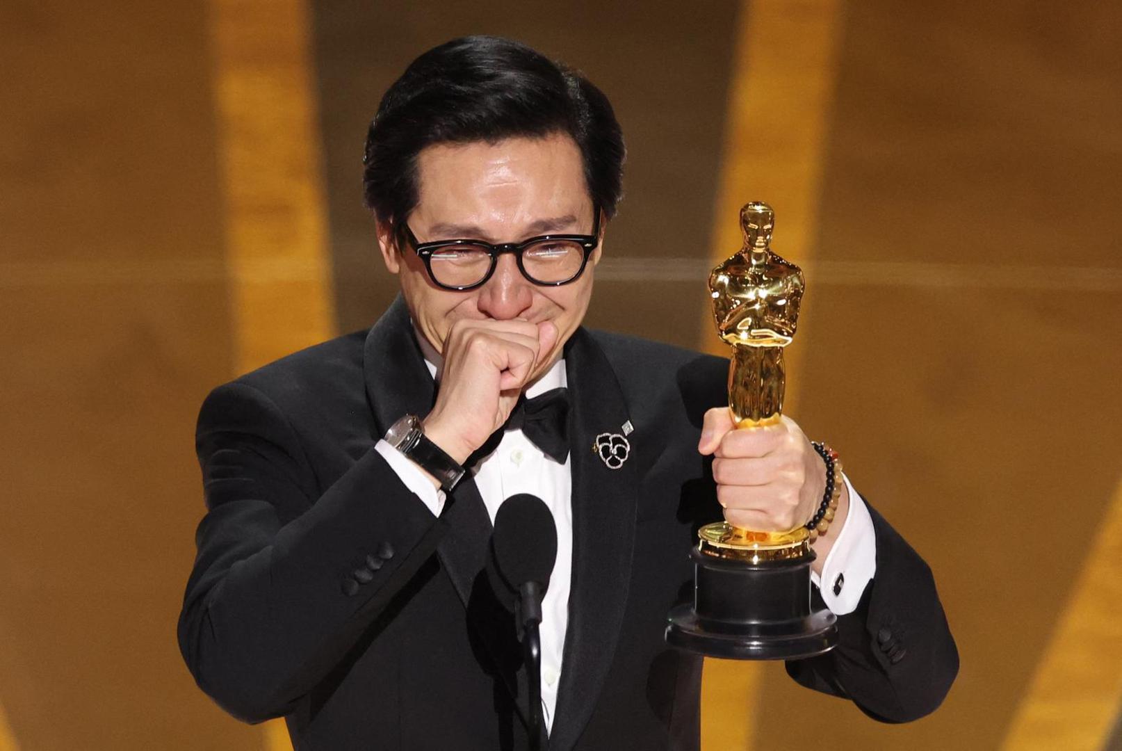 Ke Huy Quan wins the Oscar for Best Supporting Actor for "Everything Everywhere All at Once" during the Oscars show at the 95th Academy Awards in Hollywood, Los Angeles, California, U.S., March 12, 2023. REUTERS/Carlos Barria Photo: CARLOS BARRIA/REUTERS