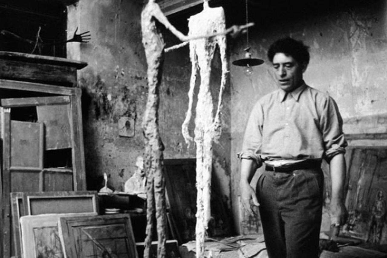 'Albertop Giacometti u atelieru - na fotografiji koju je snimio njegov prijatelj i suradnik Ernst Scheidegger 1950. '