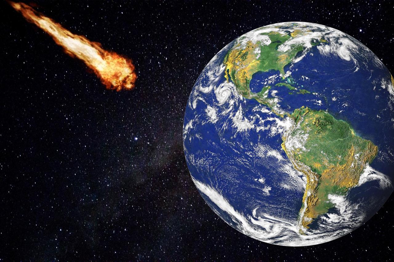 Udar asteroida - ilustracija