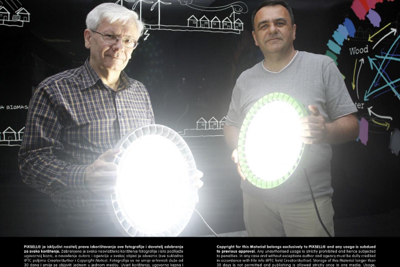 '02.05.2013., Ludbreg - Zvonko Magic i Darko Crha, partneri u tvrtci Energy plus koji proizvode LED rasvjetu, jedinstvenu u Europi.  Photo: Vjeran Zganec-Rogulja/PIXSELL'