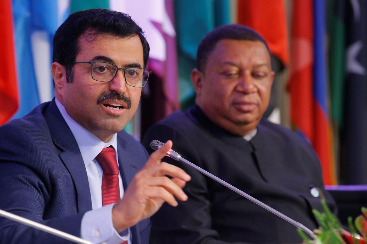 OPEC President Qatar's Energy Minister al-Sada and OPEC Secretary General Barkindo